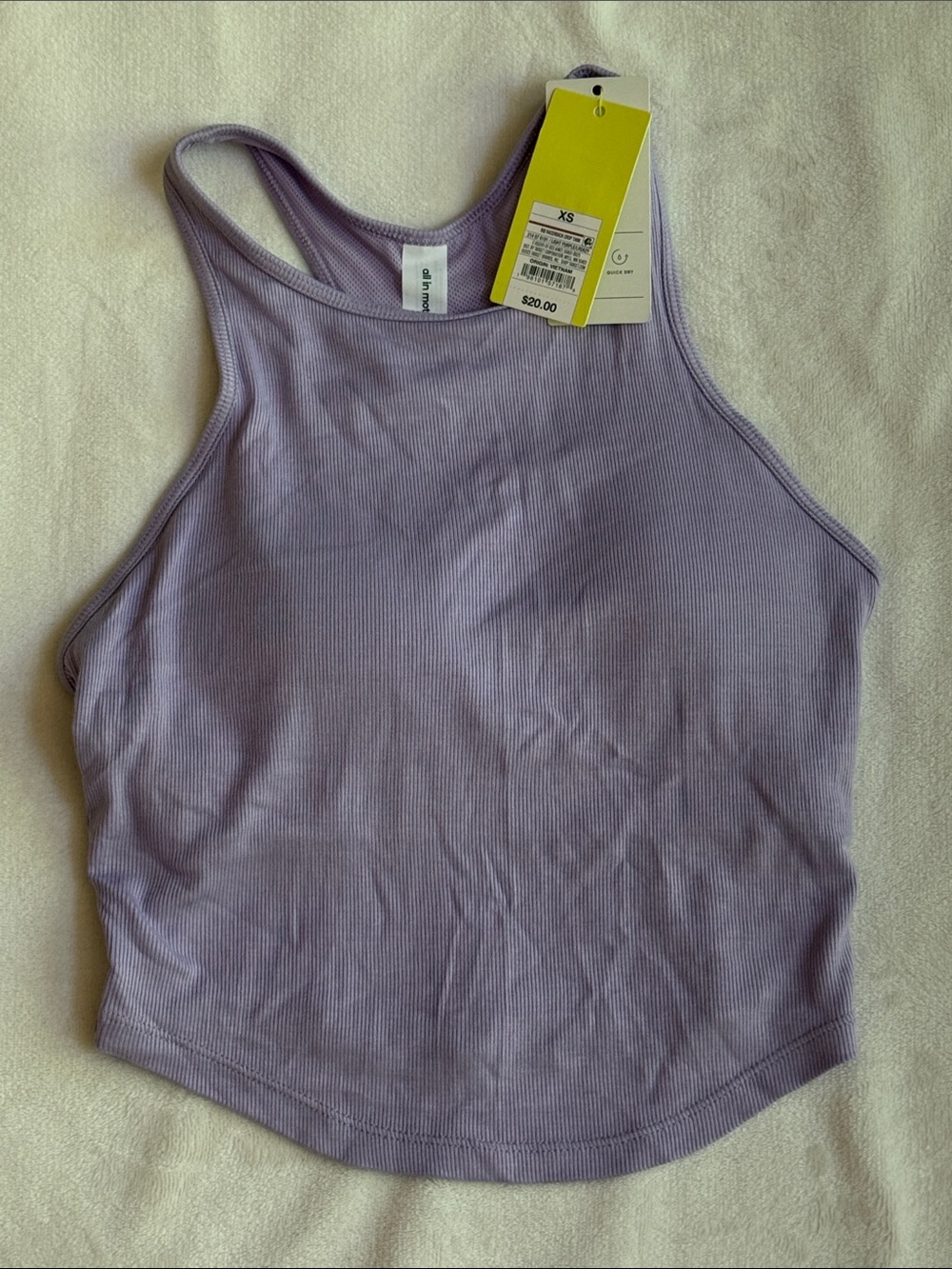 all in motion Light Purple Ribbed Tank Top